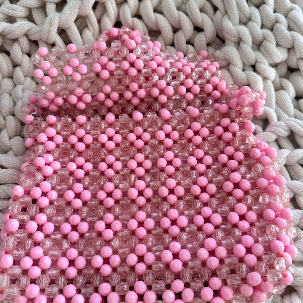 Pink Beaded Women's Bag - Picture 3 of 9